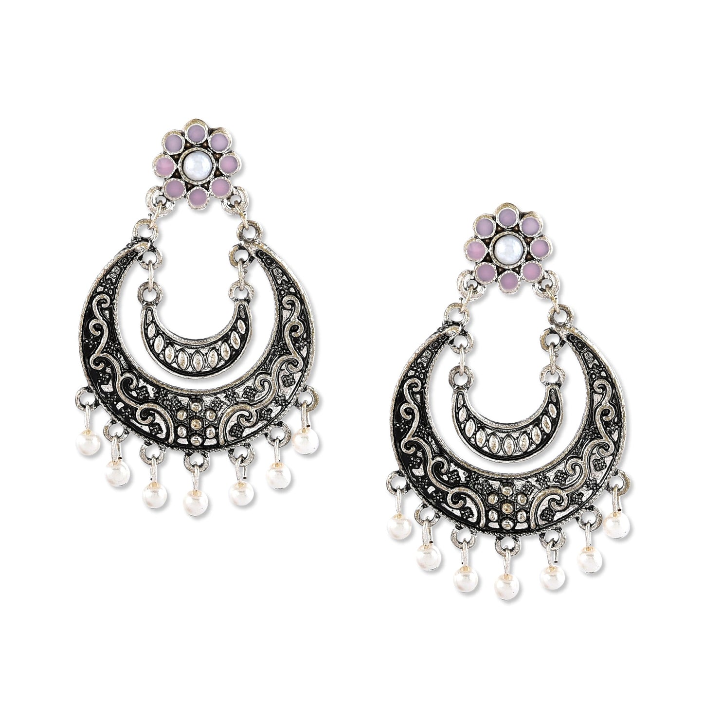 Silver Oxidized Chanbalis Earring