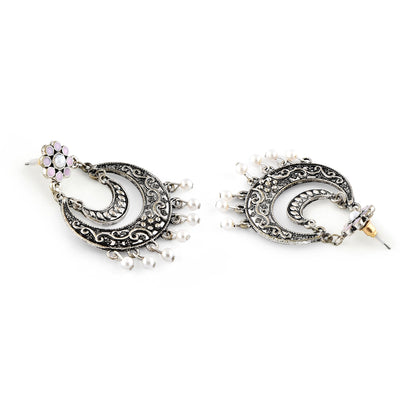 Silver Oxidized Chanbalis Earring