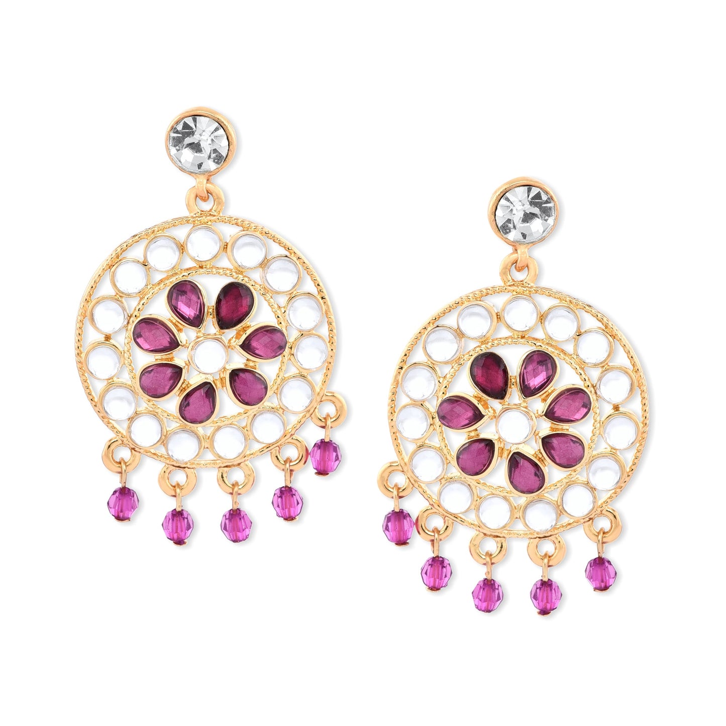 Pink Kundan Earrings
