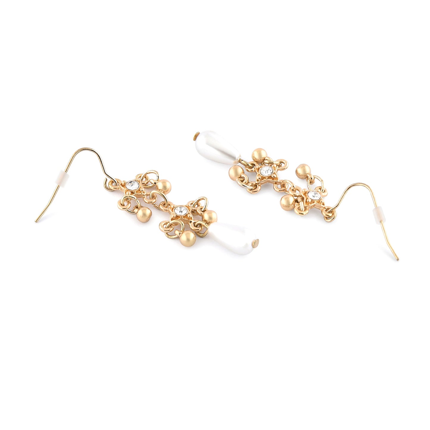 Gold Drop Pearl Earrings