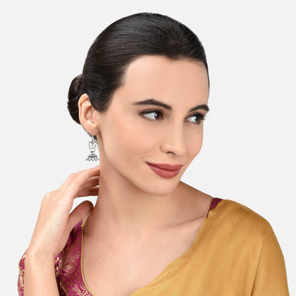 Silver Drop Pearl Earrings