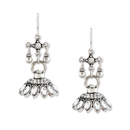 Silver Drop Pearl Earrings