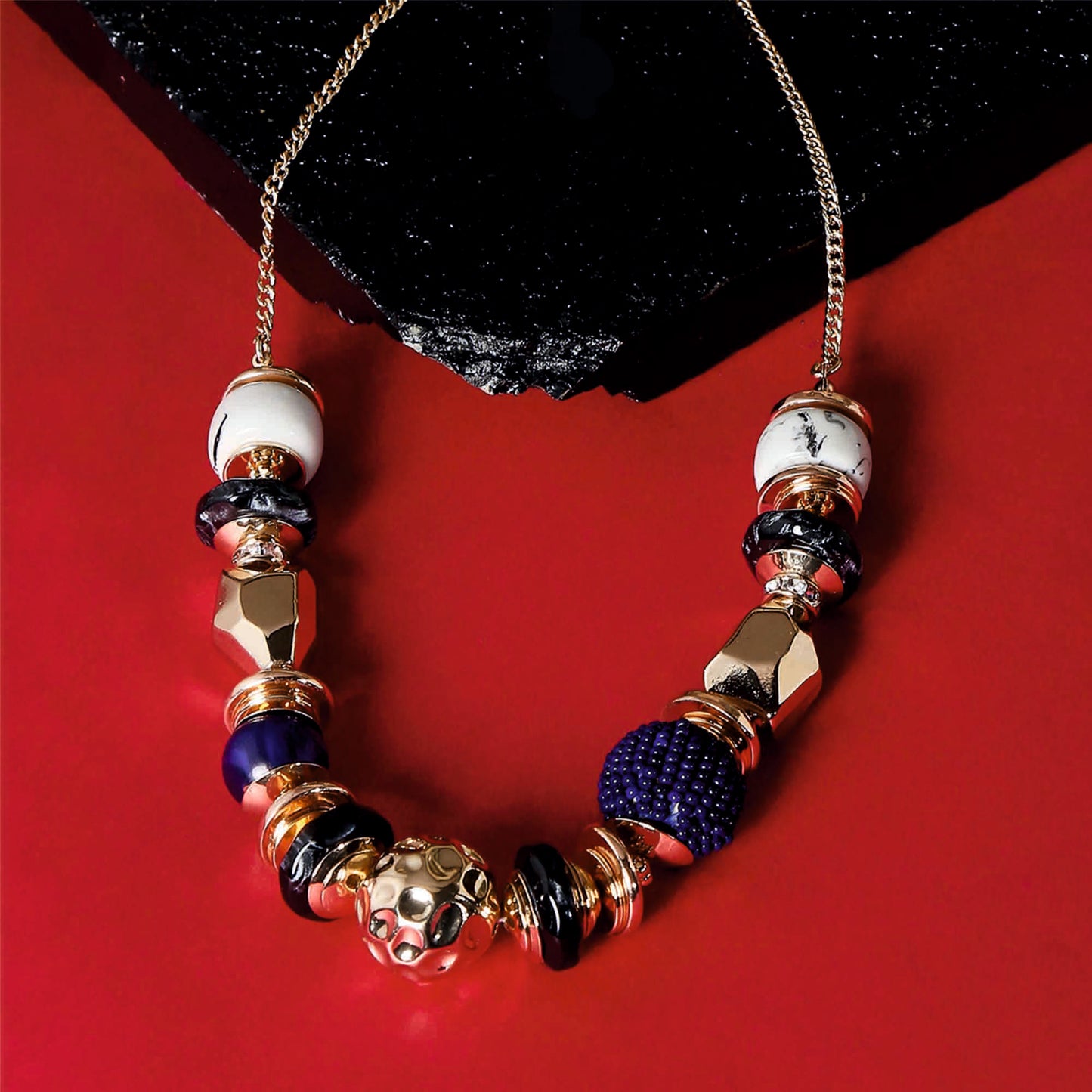 Multi Beaded Collar Necklace