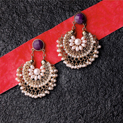Gold Diamonte Chandbalis  Earring