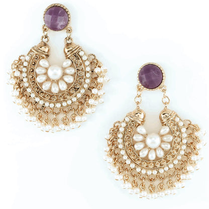 Gold Diamonte Chandbalis  Earring
