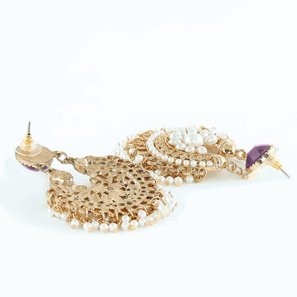 Gold Diamonte Chandbalis  Earring