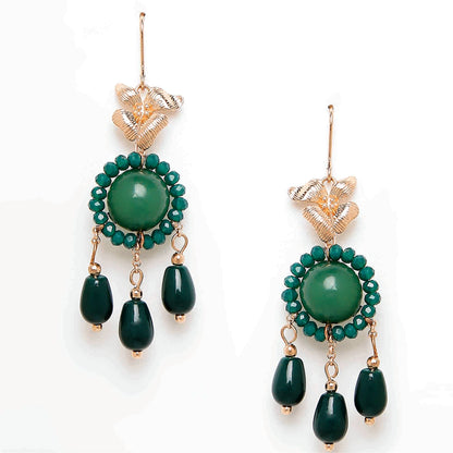 Green Stones Beads kundan Earring