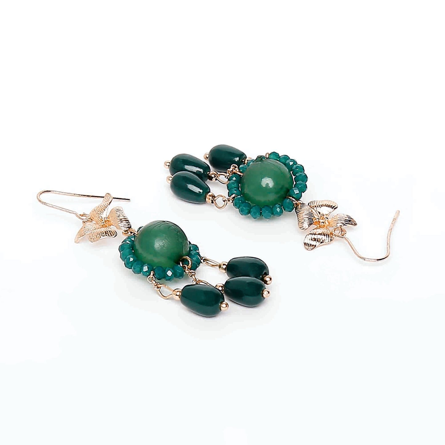 Green Stones Beads kundan Earring