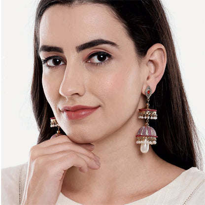 Multi Color Dome Jhumkas Earring