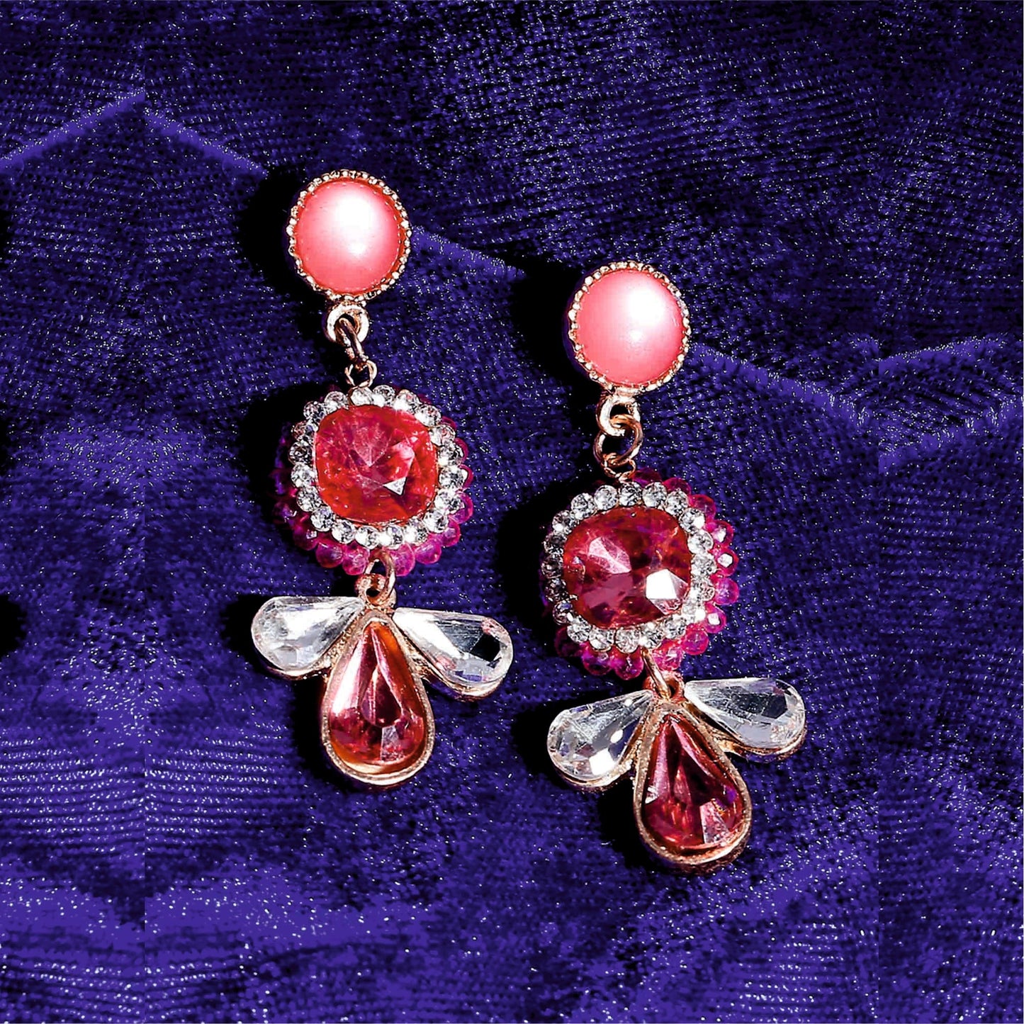 Pink Sparkle Drop Earrings