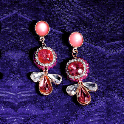 Pink Sparkle Drop Earrings