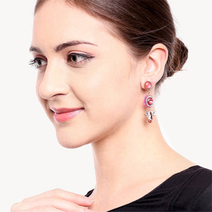Pink Sparkle Drop Earrings
