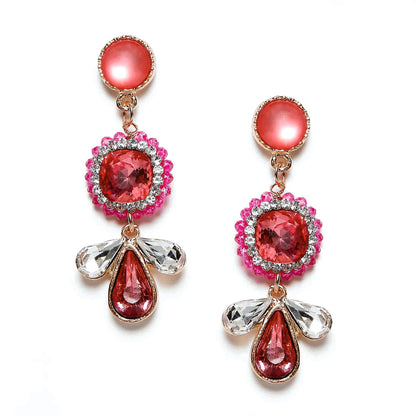 Pink Sparkle Drop Earrings