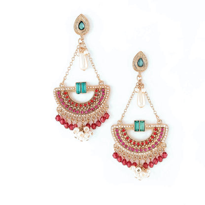 Multi Half Moon Drop Earring