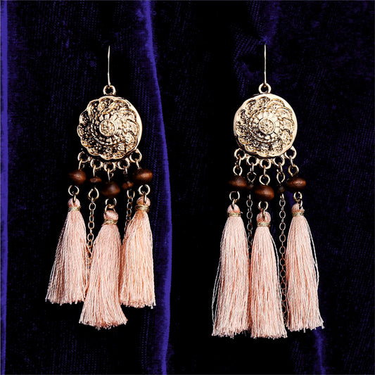 Pink Tassel Earrings Drop Earrings