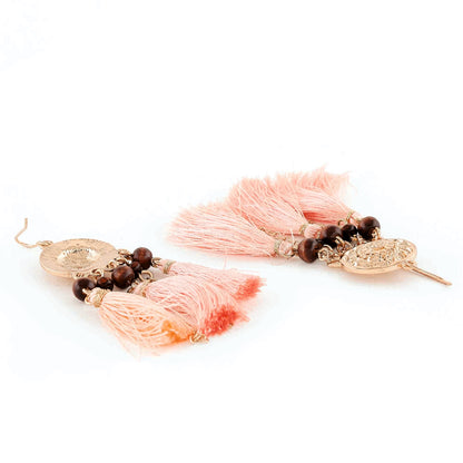 Pink Tassel Earrings Drop Earrings
