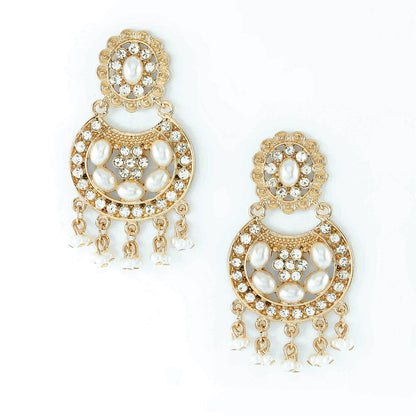 Gold Moon Drop Earrings